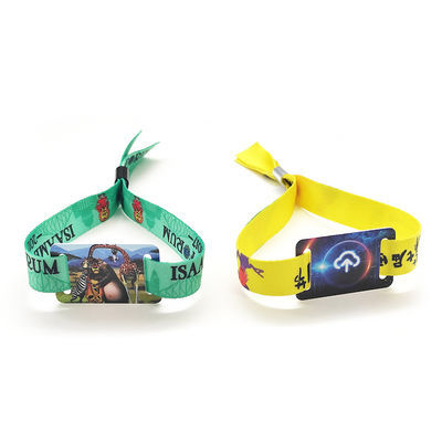 Tela tejida de las pulseras disponibles de Rfid de la cuerda del paño una función del uso del tiempo
