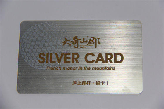 holograma elegante de plata de la tarjeta de 85.5*54m m IC que dibuja el material del PVC