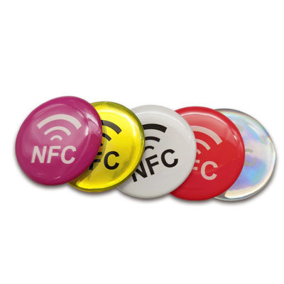Etiqueta de epoxy ISO14443A de la tarjeta 13.56MHZ Nfc del epóxido del diámetro 30m m