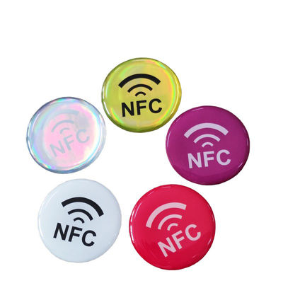 Etiqueta de epoxy ISO14443A de la tarjeta 13.56MHZ Nfc del epóxido del diámetro 30m m
